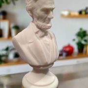 Abraham Lincoln mini bust in white bonded marble