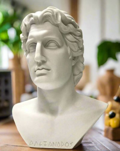Alexander the Great Bust in white bonded marble from Statues.com