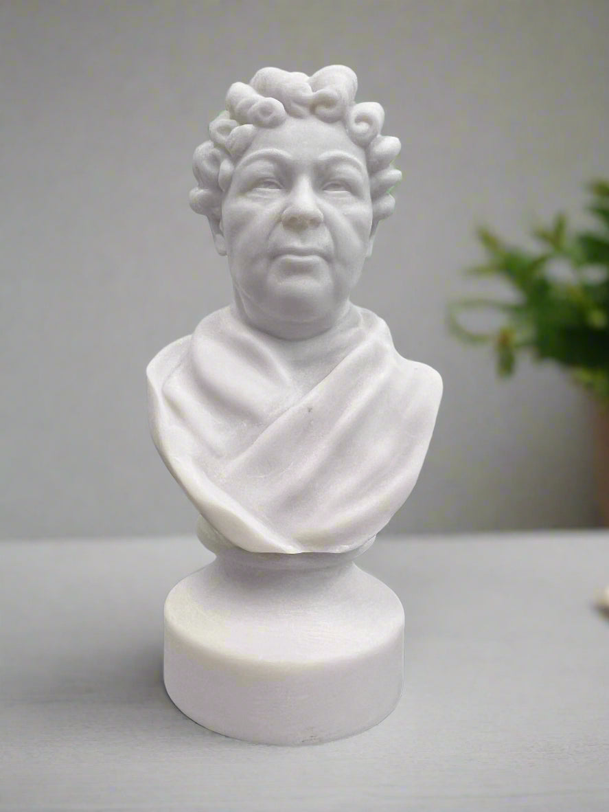 Bonded Marble bust of Elizabeth Cady Standon, american female pioneer suffragist