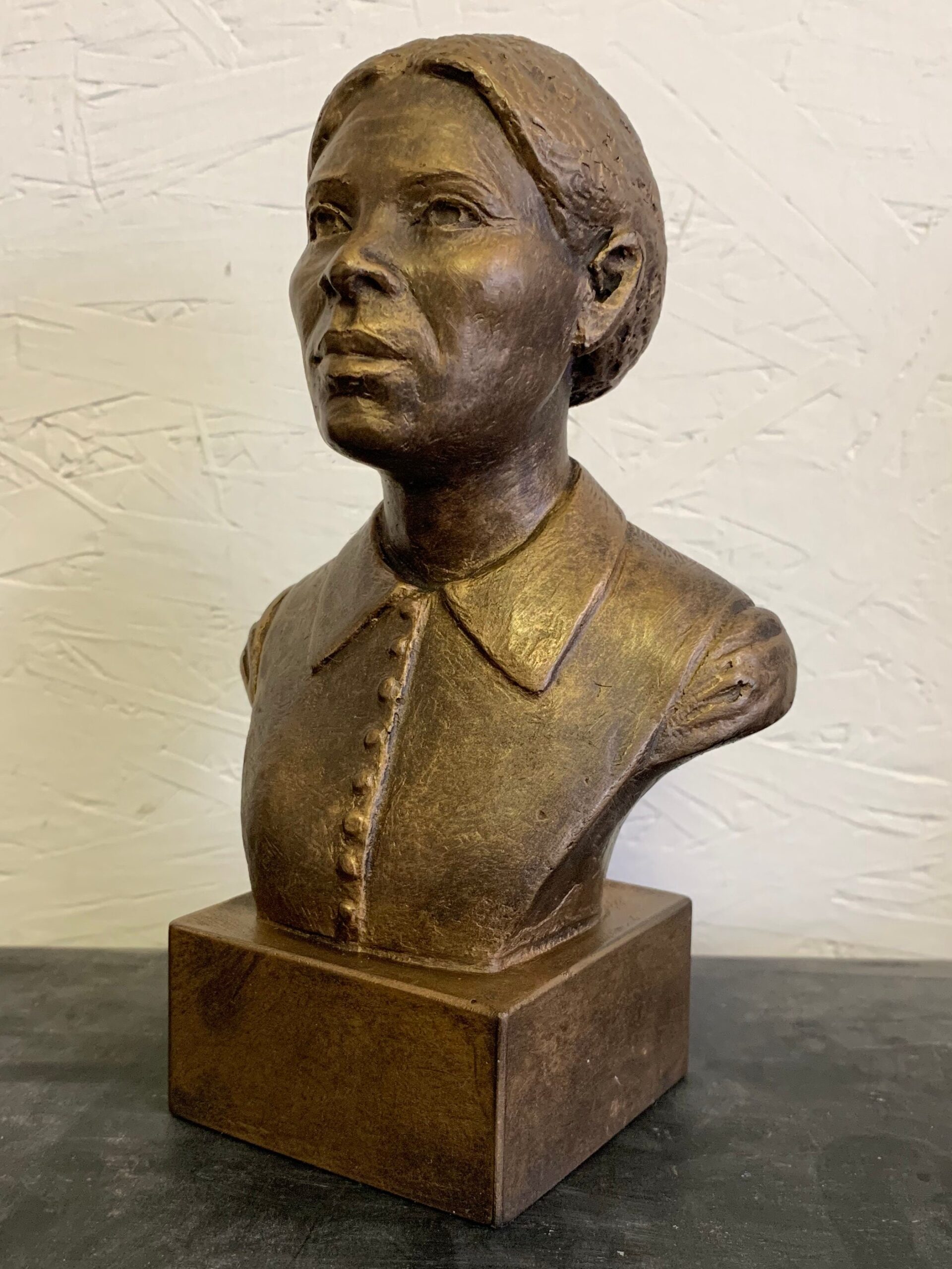 Harriet Tubman Bronze and White Marble Bonded Bust