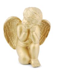 Golden angel on white