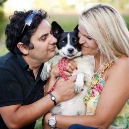 Young couple with dogs