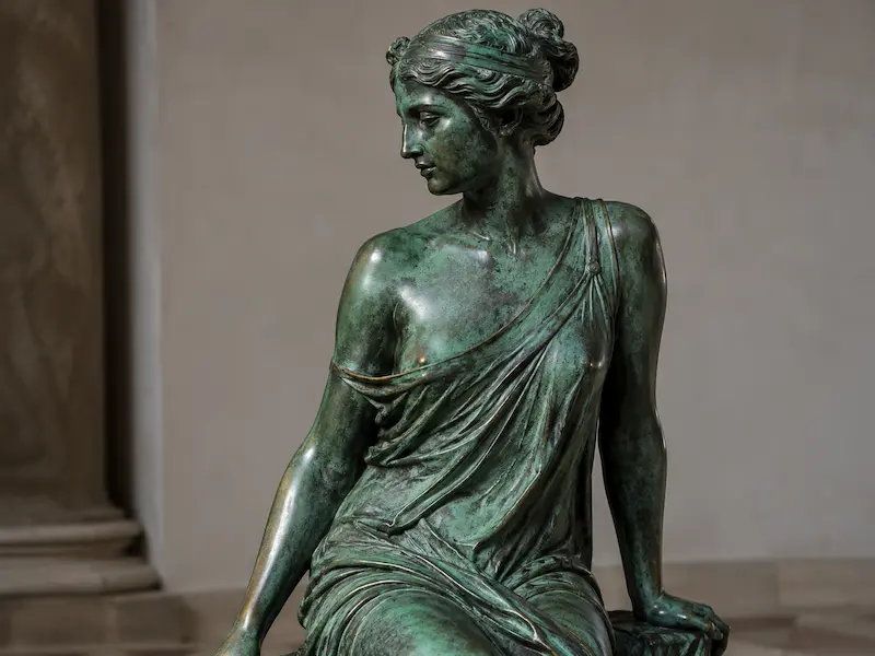 Statuary green bronze patina