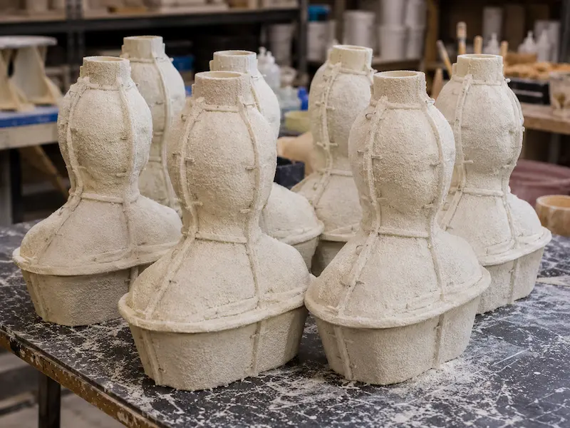 Ceramic shell stage of bronze casting