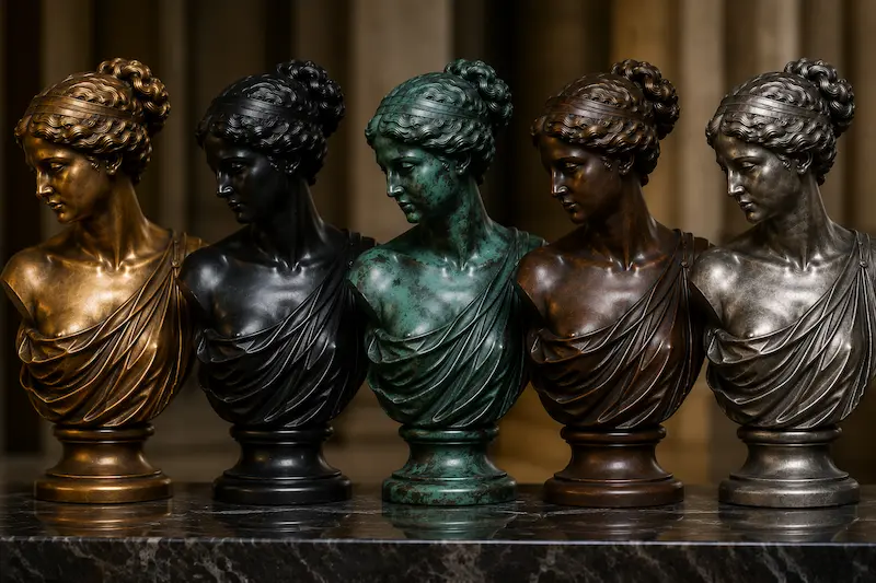 Custom bronze patina finishes