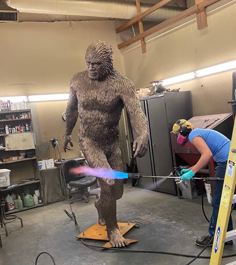 Bronze patina application stage
