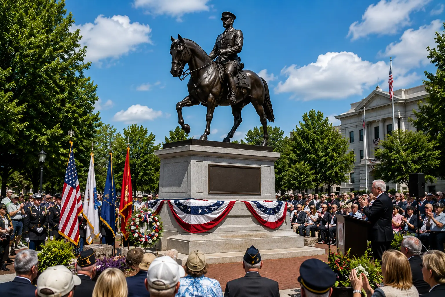 Public monument dedication ceremony