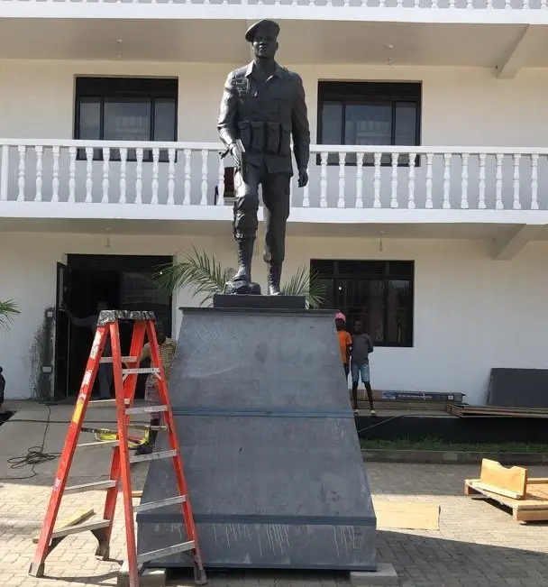 Soldier of Christ bronze public monument installation in Sudan