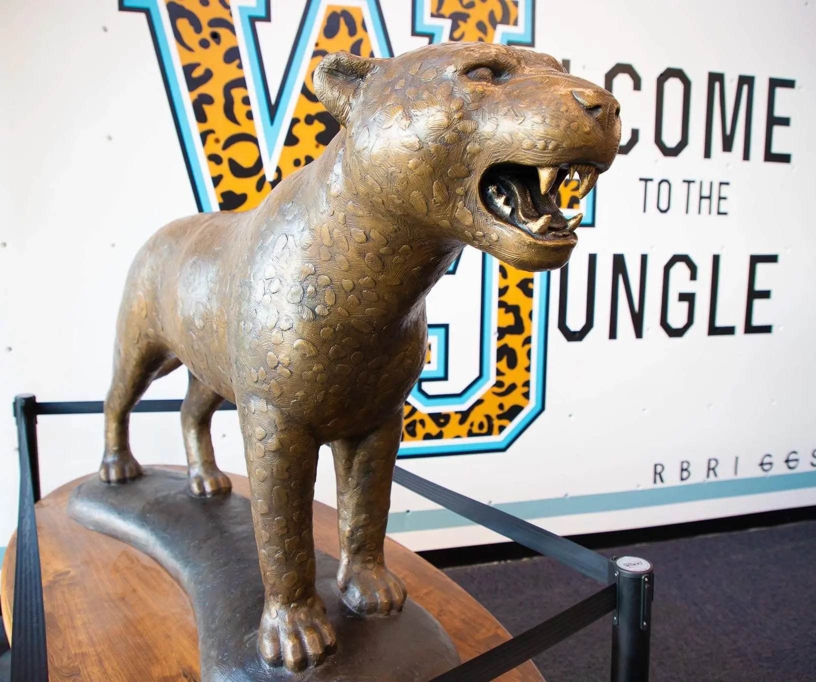 West Jordan High School bronze jaguar mascot monument