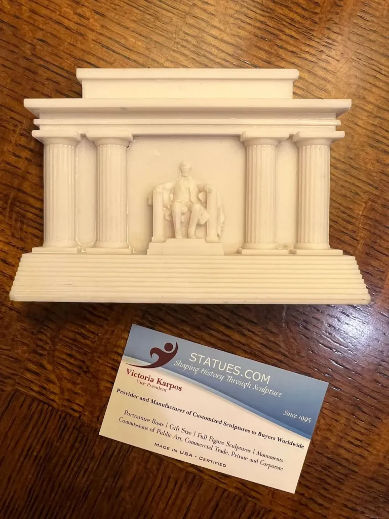 3D printed Lincoln Memorial sculpture reproduction by Statues.com