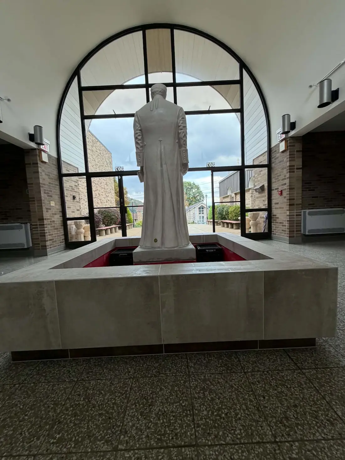 Rear view of the Metropolitan Orestes Chornock life-size sculpture